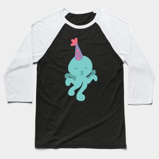 Kissy Birthday Octopus Baseball T-Shirt